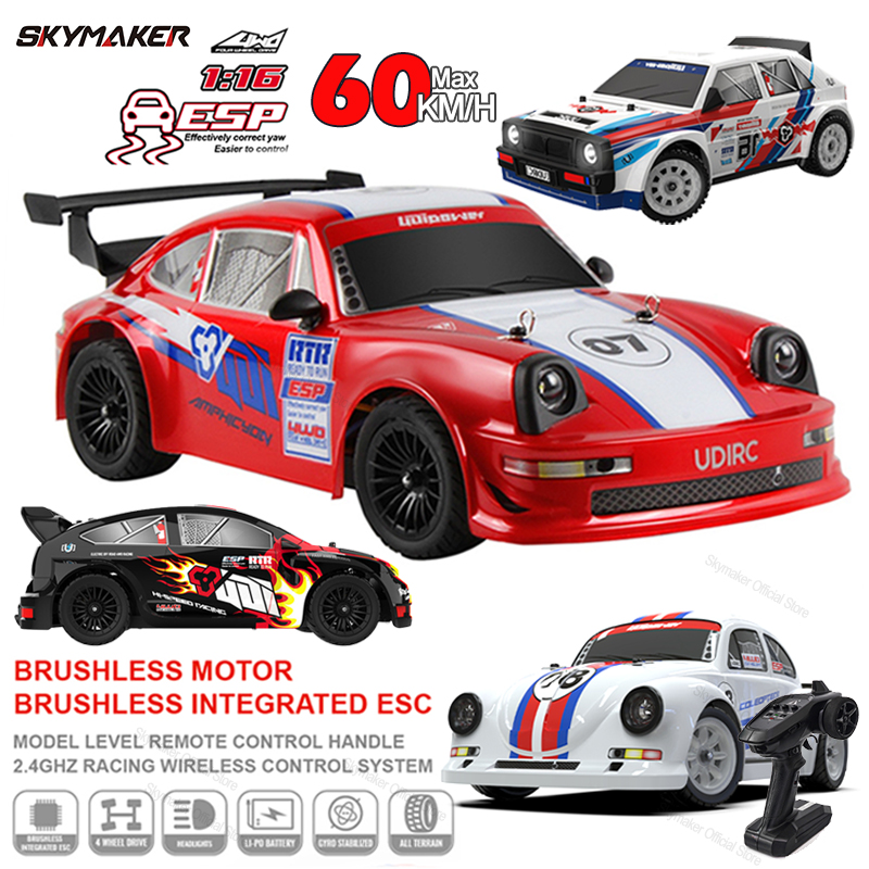 Rc Drift Car Kit - リモートコントロール付き高速車のおもちゃ,男の子用の車のおもちゃ,rcレース,高速,2.4g,ブラシレス, 4wd,1/16,ud1604,ud1603,ud1607,ud1608
