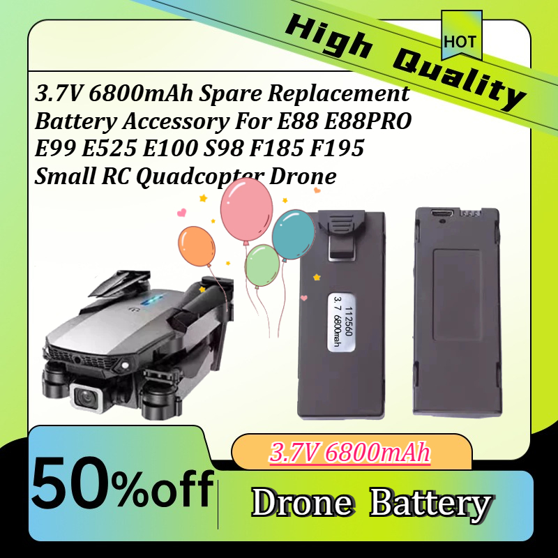 Drone E88 Rc Quadcopter - 3.7V 6800mAh スペア交換用バッテリーアクセサリー E88 E88PRO E99