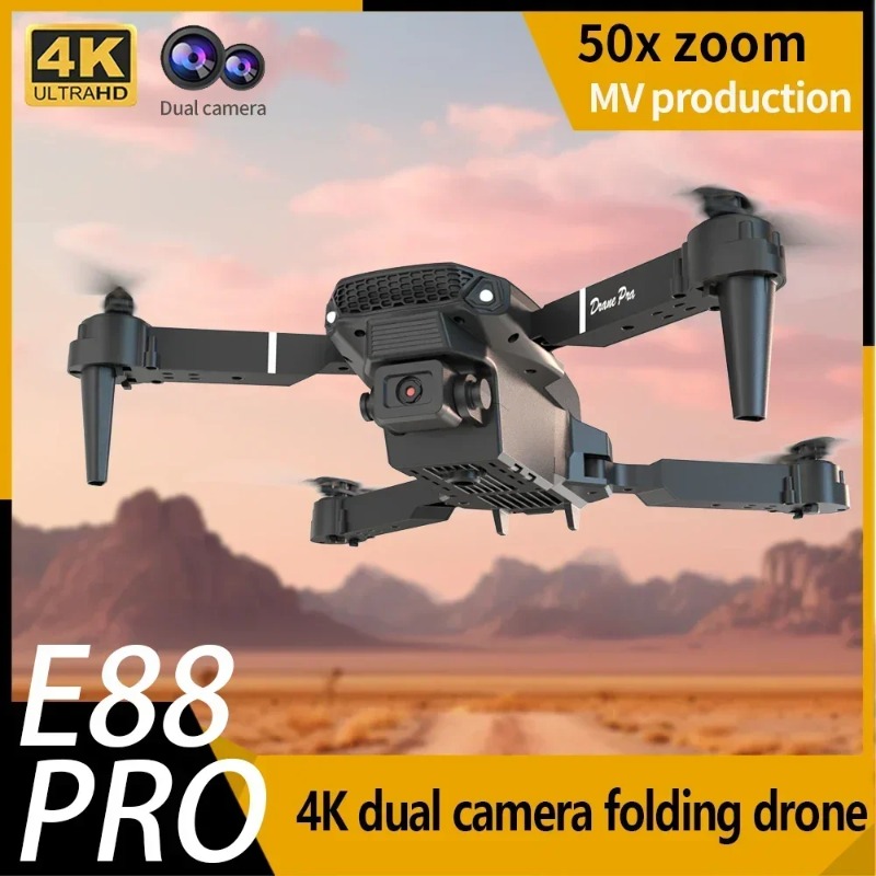 Drone E88 Rc Quadcopter - E88ミニドローン 4K HDカメラ WiFi FPV 折りたたみ式RCクアッドコプター