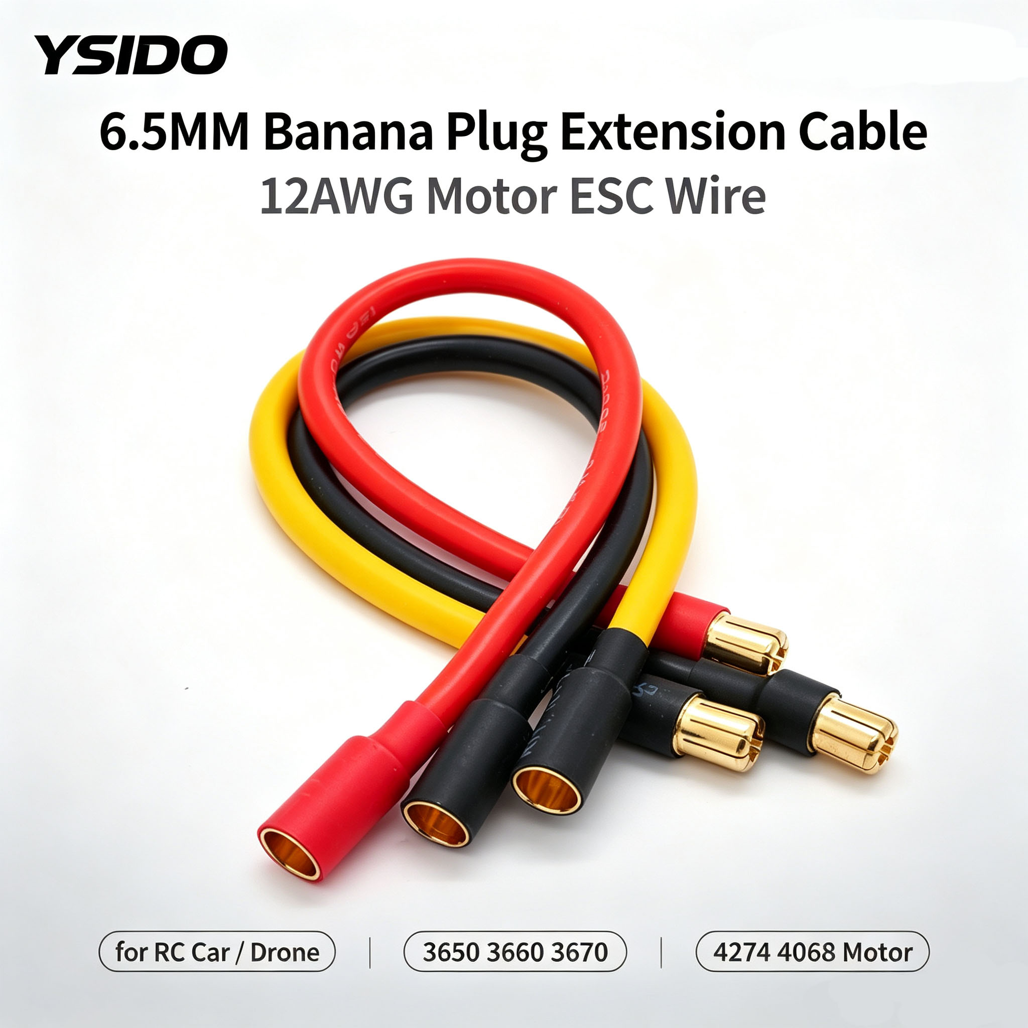 Drone Motor Rc Car - YSIDO 12AWG 6.5MM - 6.5MM バナナプラグモーター延長ケーブル
