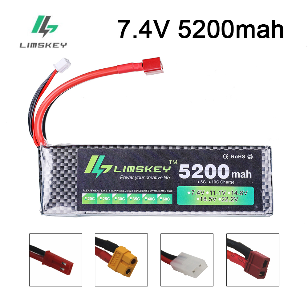 リムスキーパワーバッテリー 7.4V 5200mAh バッテ - Drone Helicopter Rc のレビューと価格