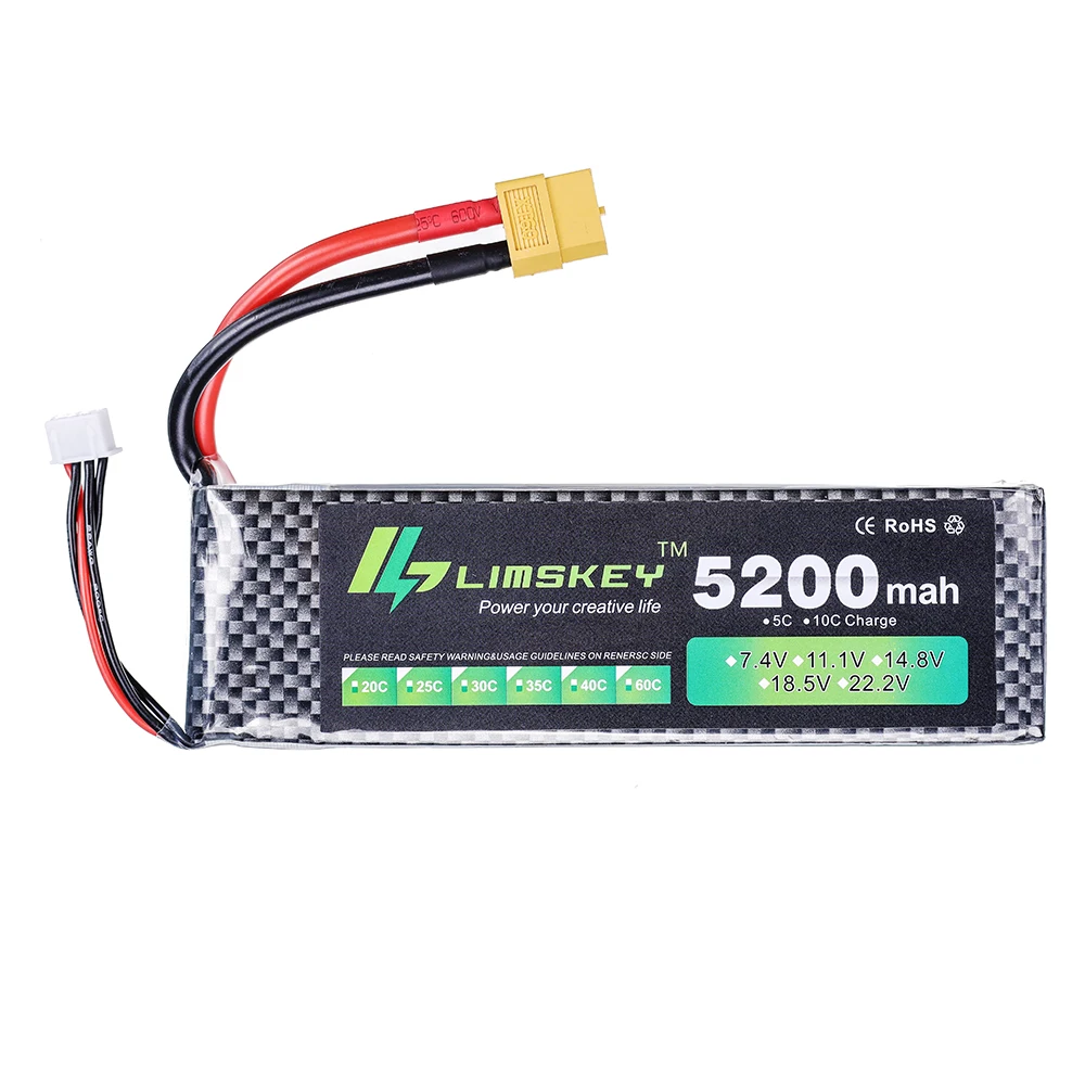 リムスキーパワーバッテリー 7.4V 5200mAh バッテ - Drone Helicopter Rc のレビューと価格