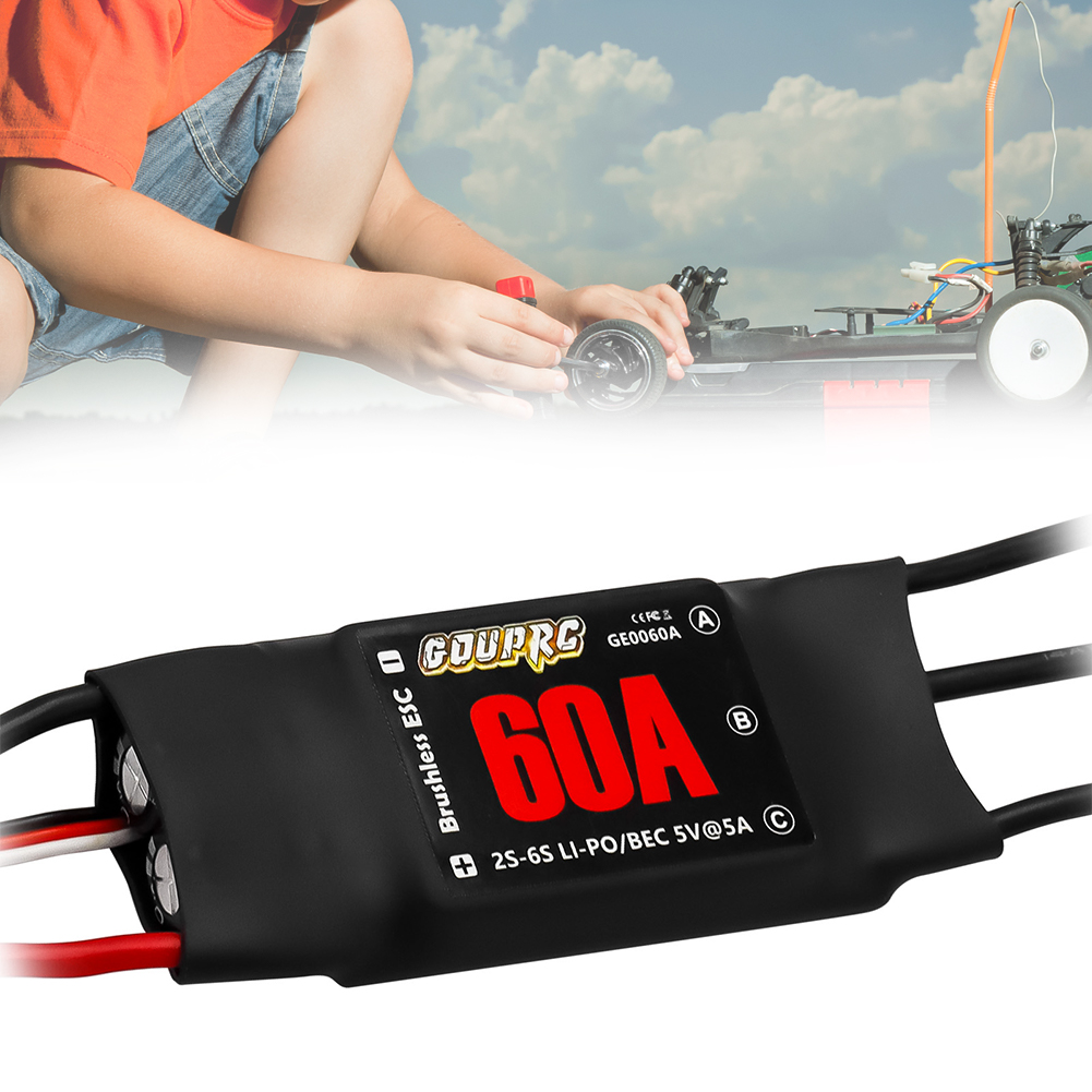 60A ブラシレス ESC 2-6S 電動スピードコントロー - Drone Helicopter Rc のレビューと価格