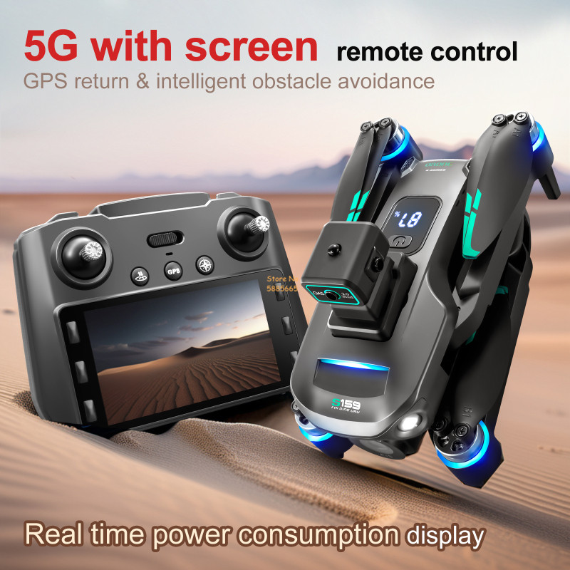 リモコン付きクワッドコプタードローン,障害物回避,LEDスク - Drone Kf Rc のレビューと価格