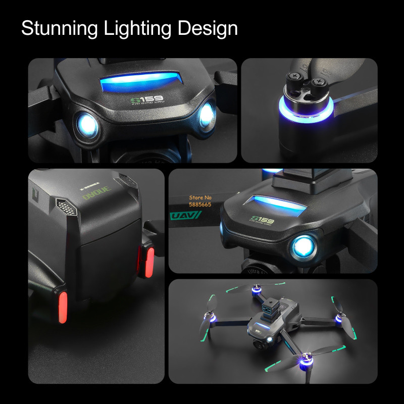 リモコン付きクワッドコプタードローン,障害物回避,LEDスク - Drone Kf Rc のレビューと価格