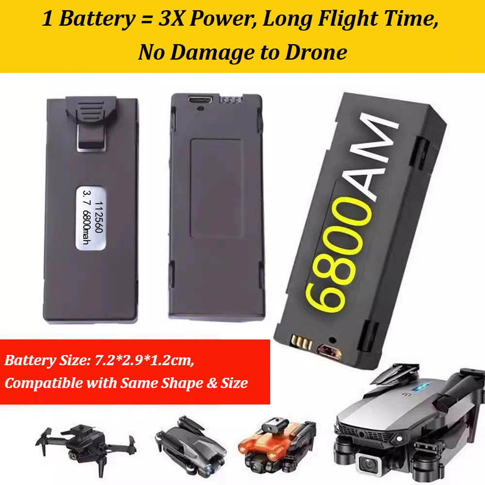 3.7V 6800mAh スペア交換用バッテリーアクセサリー - Drone E88 Rc Quadcopter のレビューと価格