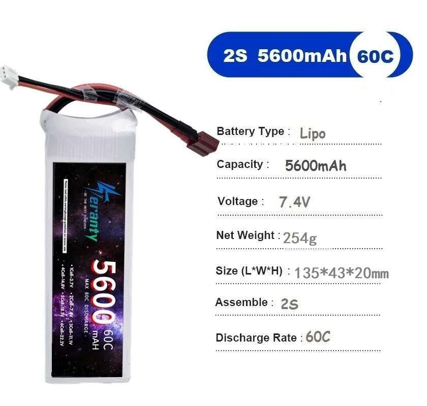 TERANTY 5600mAh 60C 2S 3S 4S 6 - Rc Drift Car Kit のレビューと価格