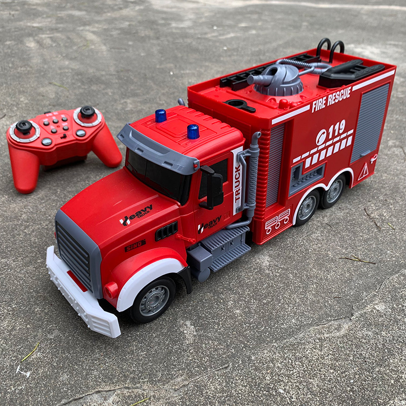 2.4G RC消防車、サウンド＆ライト付き、はしご、散水機能 - Drone Or Rc Car のレビューと価格
