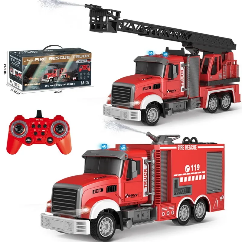 2.4G RC消防車、サウンド＆ライト付き、はしご、散水機能 - Drone Or Rc Car のレビューと価格