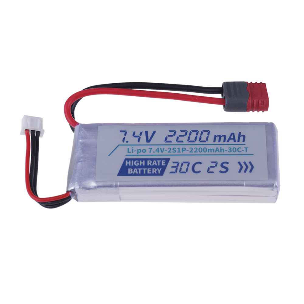 Tプラグ高レート30C 2200mah 7.4Vリポバッテリ - Drone Helicopter Rc のレビューと価格