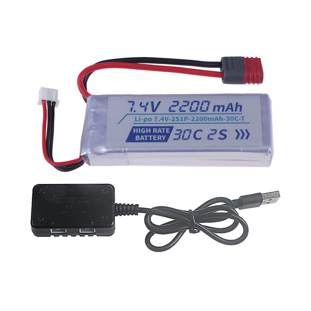 Tプラグ高レート30C 2200mah 7.4Vリポバッテリ - Drone Helicopter Rc のレビューと価格