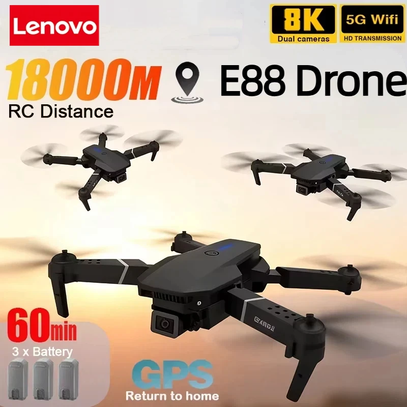 レノボ 新型 E88 Pro WIFI FPV ドローン 広 - Drone E88 Rc Quadcopter のレビューと価格
